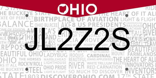 JL2Z2S Ohio License Plate
