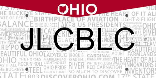 JLCBLC Ohio License Plate