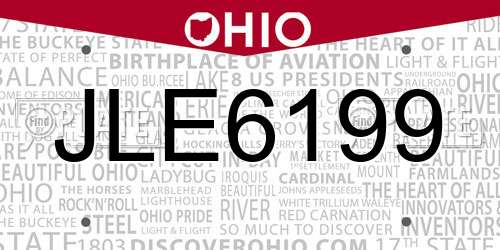 JLE6199 Ohio License Plate