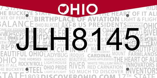 JLH8145 Ohio License Plate