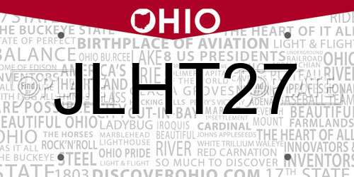 JLHT27 Ohio License Plate