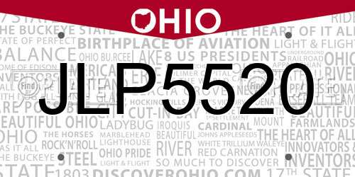 JLP5520 Ohio License Plate