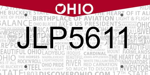 JLP5611 Ohio License Plate