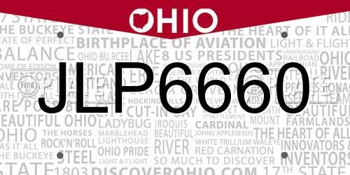 JLP6660 Ohio License Plate