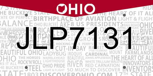 JLP7131 Ohio License Plate