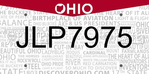 JLP7975 Ohio License Plate