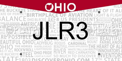 JLR3 Ohio License Plate
