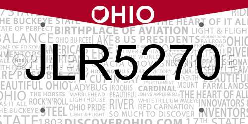 JLR5270 Ohio License Plate