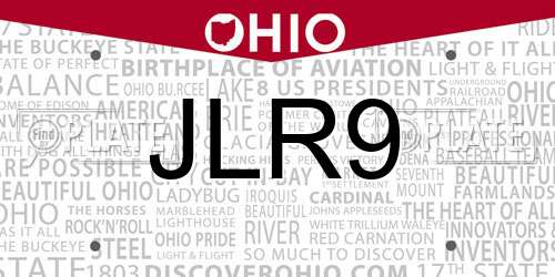 JLR9 Ohio License Plate