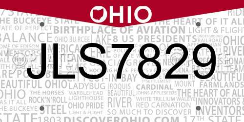 JLS7829 Ohio License Plate