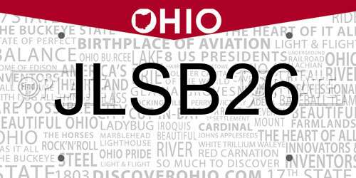 JLSB26 Ohio License Plate