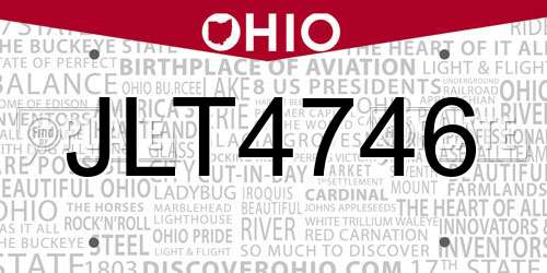 JLT4746 Ohio License Plate