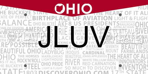 JLUV Ohio License Plate