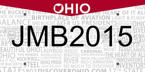 JMB2015 Ohio License Plate
