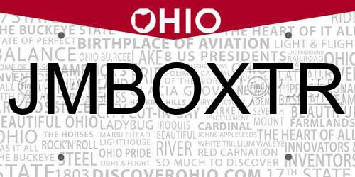 JMBOXTR Ohio License Plate