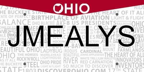 JMEALYS Ohio License Plate