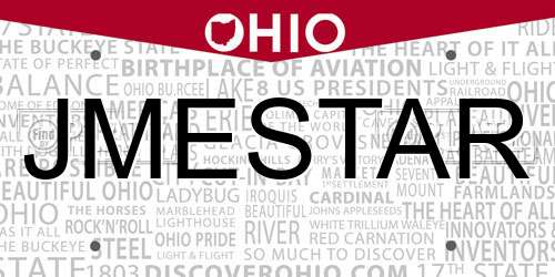 JMESTAR Ohio License Plate