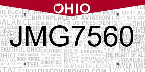 JMG7560 Ohio License Plate