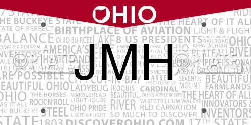JMH Ohio License Plate