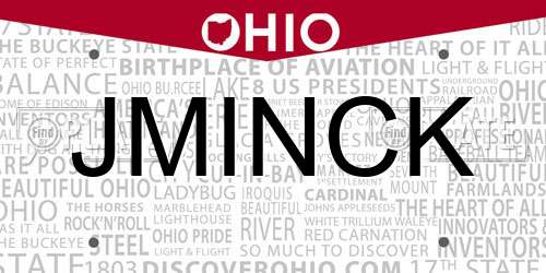 JMINCK Ohio License Plate