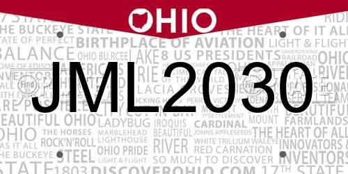 JML2030 Ohio License Plate
