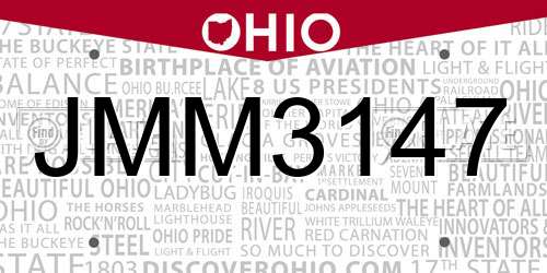 JMM3147 Ohio License Plate
