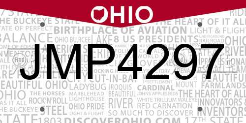 JMP4297 Ohio License Plate