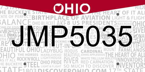 JMP5035 Ohio License Plate