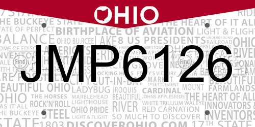 JMP6126 Ohio License Plate