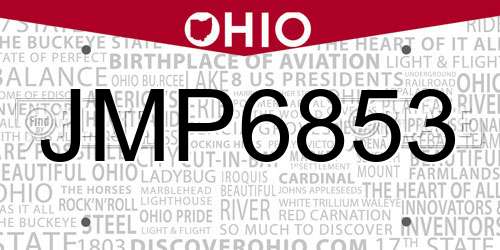 JMP6853 Ohio License Plate