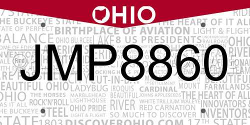 JMP8860 Ohio License Plate