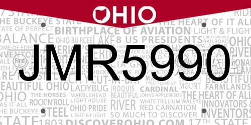 JMR5990 Ohio License Plate