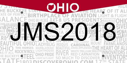JMS2018 Ohio License Plate