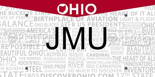 JMU Ohio License Plate