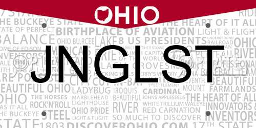 JNGLST Ohio License Plate