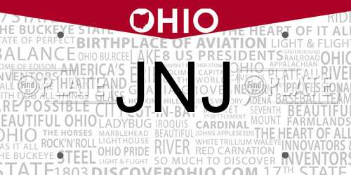 JNJ Ohio License Plate