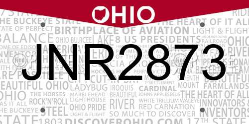 JNR2873 Ohio License Plate