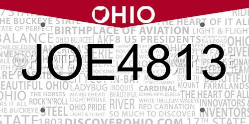 JOE4813 Ohio License Plate