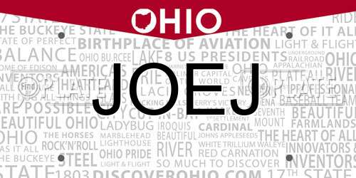 JOEJ Ohio License Plate