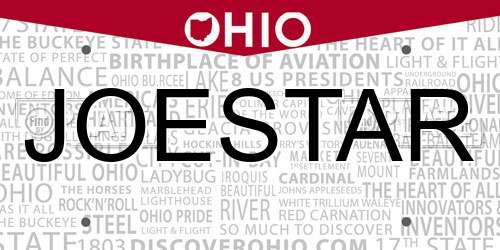 JOESTAR Ohio License Plate