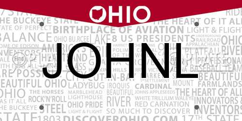 JOHNL Ohio License Plate
