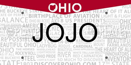 JOJO Ohio License Plate