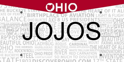 JOJOS Ohio License Plate