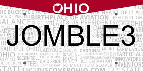 JOMBLE3 Ohio License Plate
