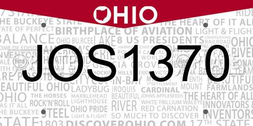 JOS1370 Ohio License Plate