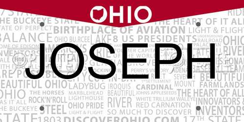 JOSEPH Ohio License Plate