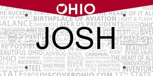 JOSH Ohio License Plate
