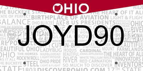 JOYD90 Ohio License Plate