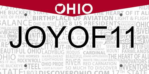 JOYOF11 Ohio License Plate