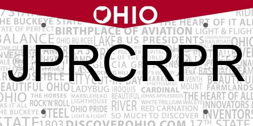 JPRCRPR Ohio License Plate